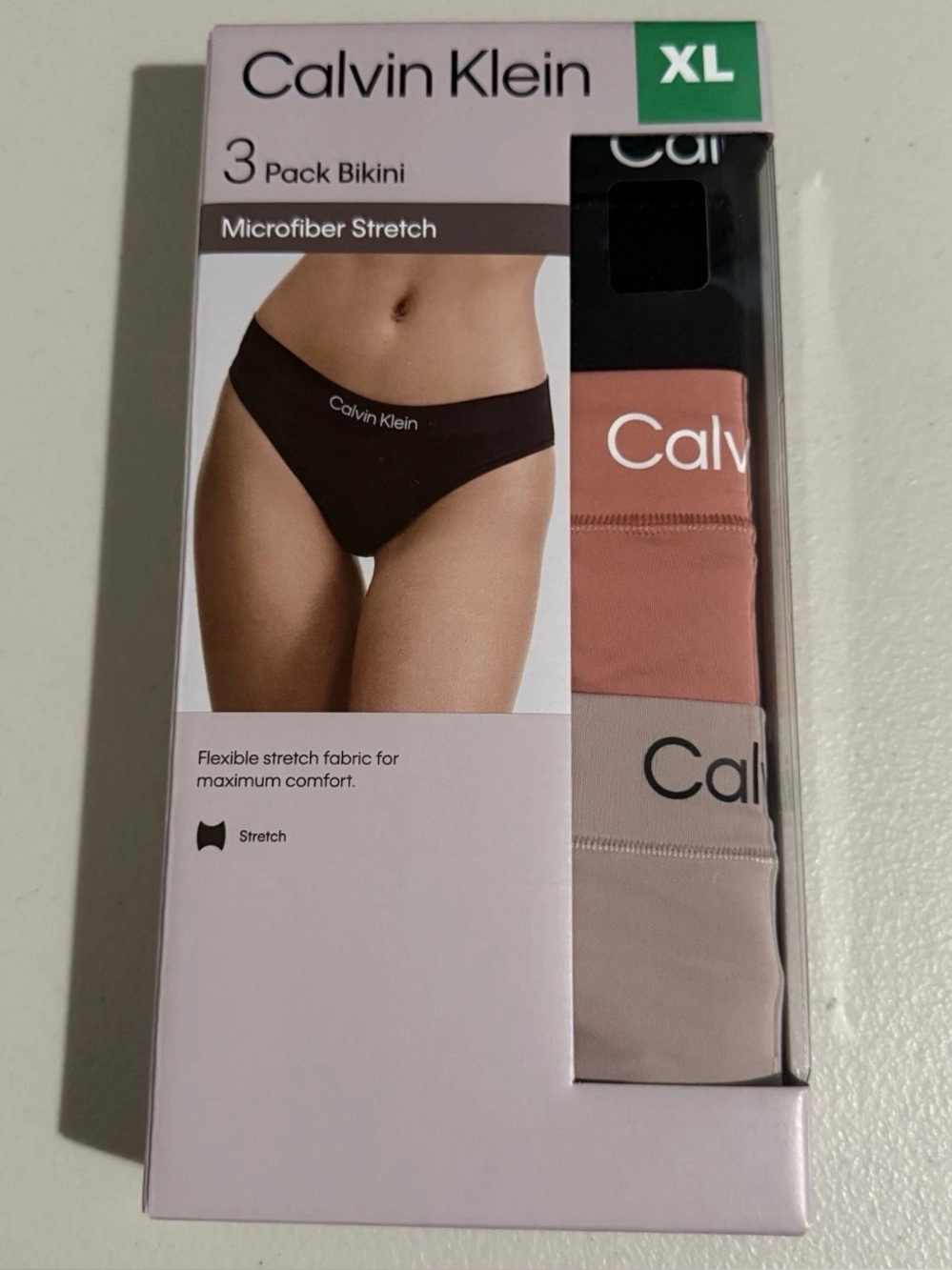 Calvin Klein Women’s Bikini Panties Comfortable Fit 3Pack Multi Color Size XL